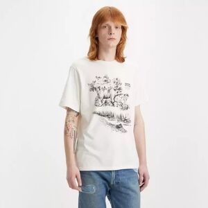 NWT Levi's Creatures of the Wild Relaxed Fit Off-White Short Sleeve Shirt Medium